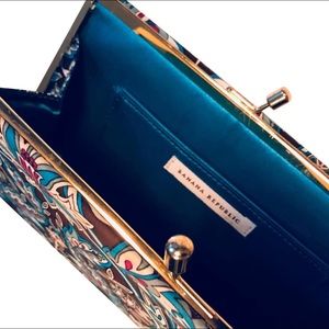 Banana Republic Blue Satin Clutch